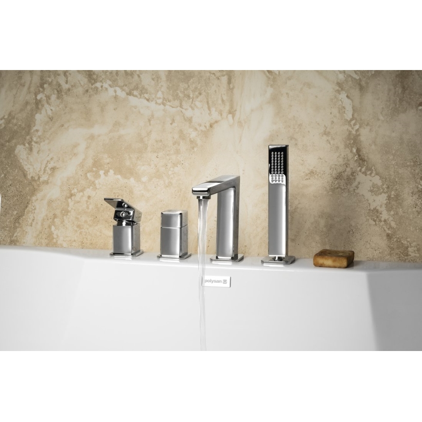 Sapho - TURSI 4-hole bath mixer, polished chrome