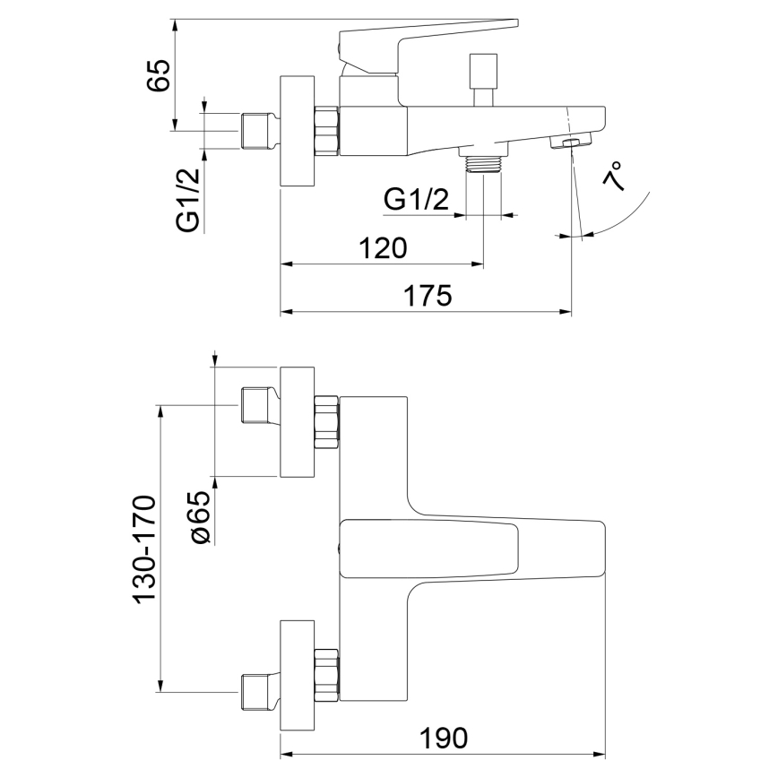 Sapho - TURSI Bathtub Mixer, Polished Chrome