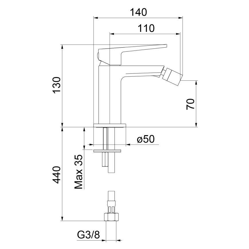 Sapho - TURSI Bidet Faucet, Polished Chrome