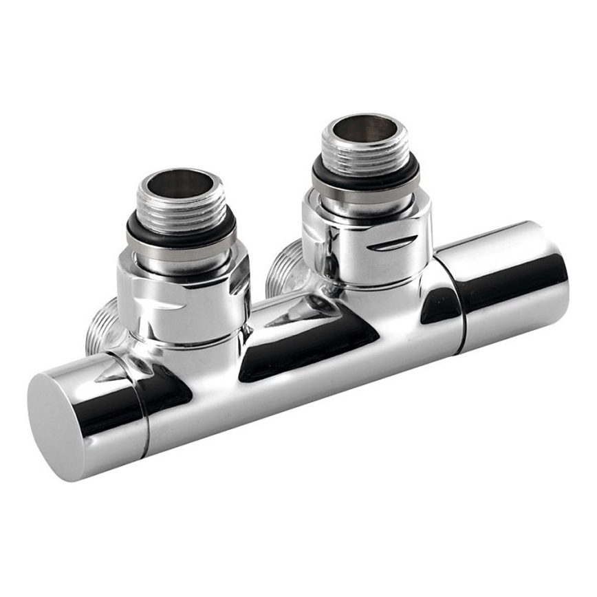 Sapho - TWIN center connection valve set, polished chrome