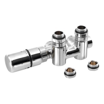 Sapho - TWIN COMBI Left Thermostatic Connection Kit for Center Connection, Polished Chrome