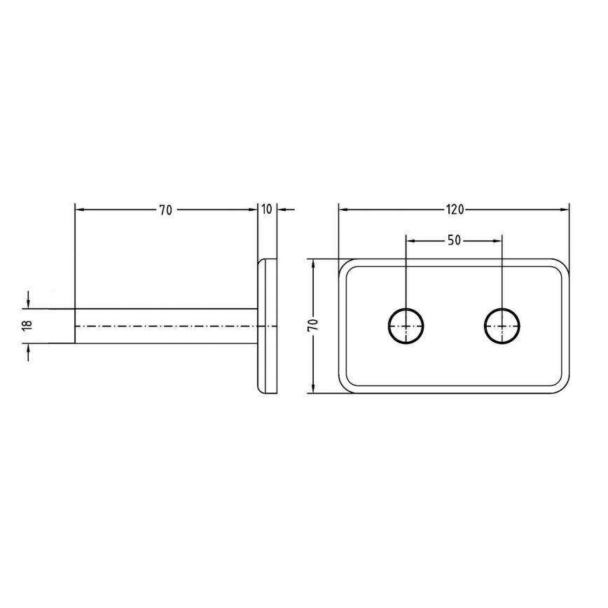 Sapho - TWIN cover escutcheon for central connection, matte black