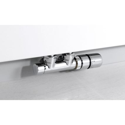 Sapho - TWIN Right-hand Thermostatic Connection Set for Center Connection, Polished Chrome