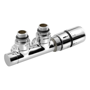 Sapho - TWIN Right-hand Thermostatic Connection Set for Center Connection, Polished Chrome