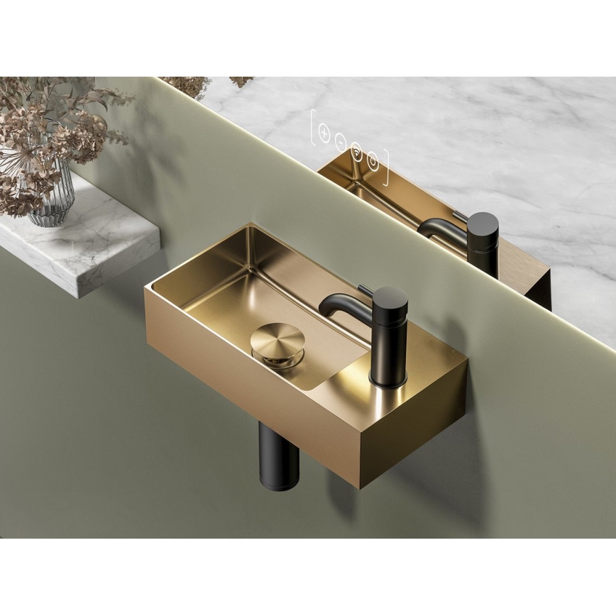 Sapho - Wall-hung basin AURUM 36,5x18 cm matte copper