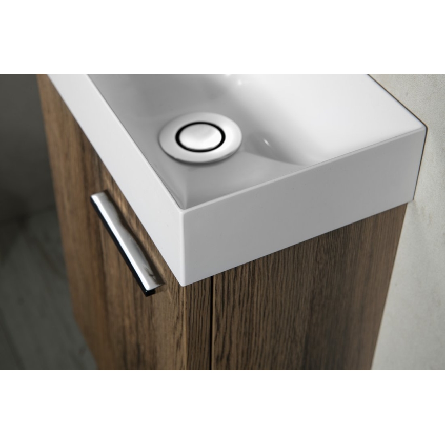 Sapho - Wall-hung basin PICCOLINO 31x17 cm left-hand/cast marble/white