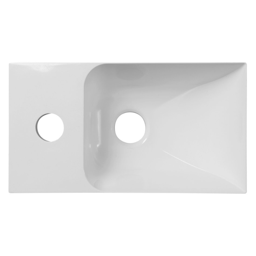 Sapho - Wall-hung basin PICCOLINO 31x17 cm left-hand/cast marble/white