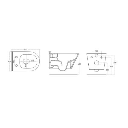 Sapho - Wall-hung toilet AVVA ceramic/black