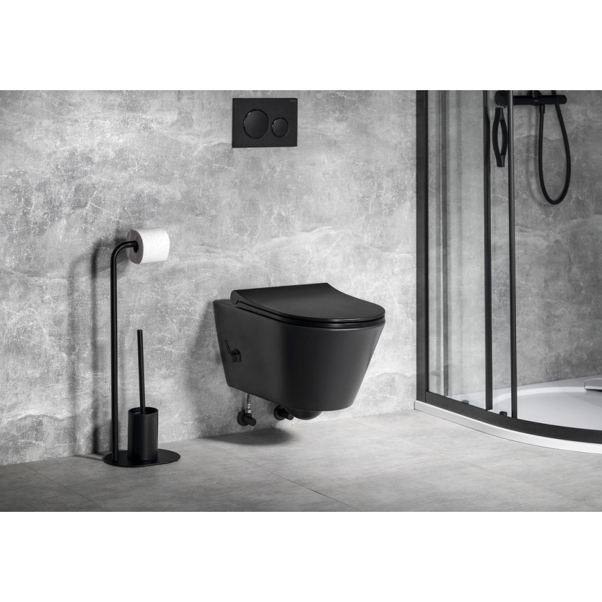 Sapho - Wall-hung toilet with handheld bidet spray ceramic/matte black