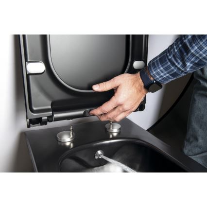 Sapho - Wall-hung toilet with handheld bidet spray ceramic/matte black