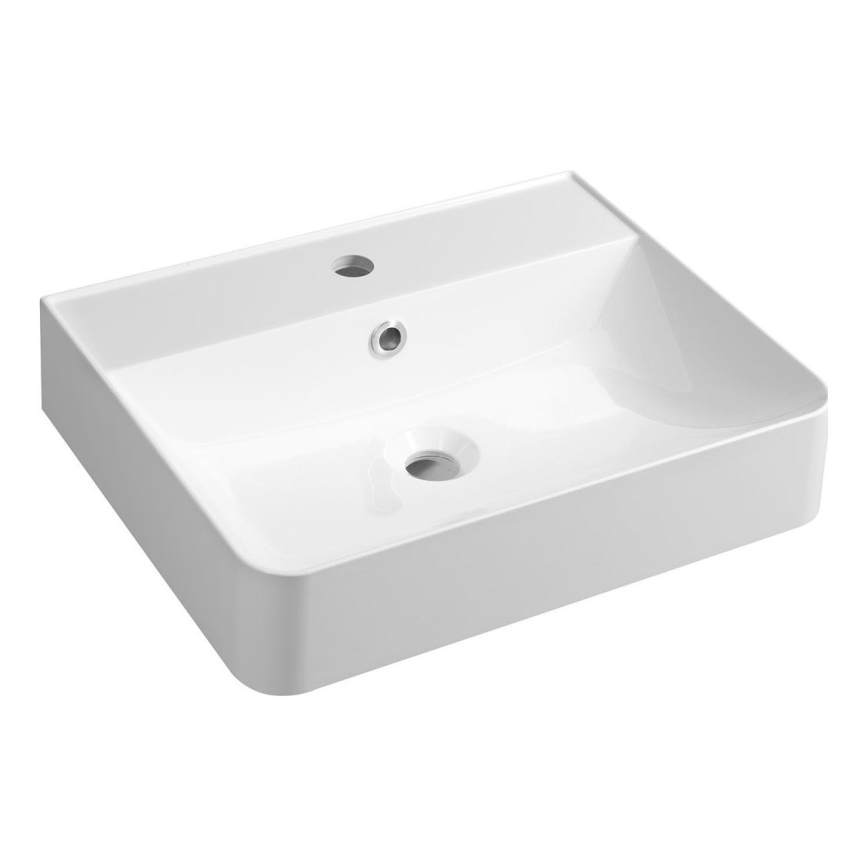 Sapho - Wall-hung washbasin 50x40 cm cast marble/white