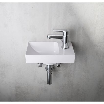 Sapho - Wall-hung washbasin PICCOLINO 30x17 cm right/cast marble/white