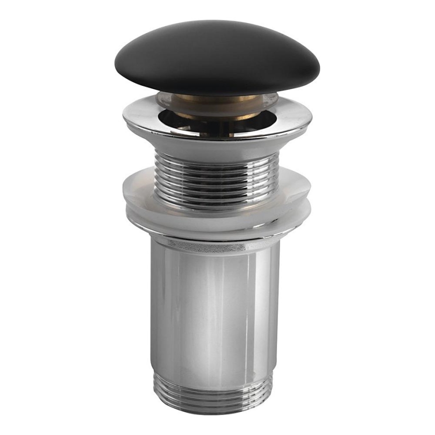 Sapho - Washbasin drain Ø 7 cm matte black/polished chrome