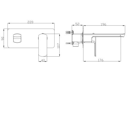 Sapho - Washbasin mixer for concealed installation MIXONA 9 x 19.6 cm polished chrome
