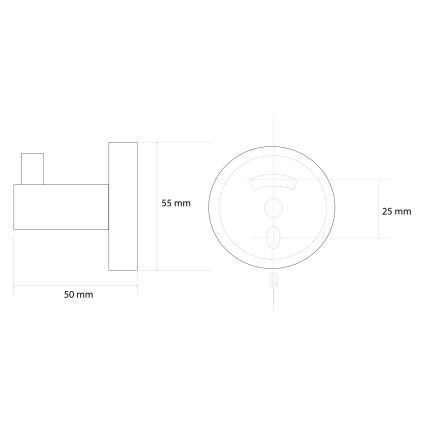 Sapho - X-ROUND Wall Hook 5.5 x 5 cm, Gold
