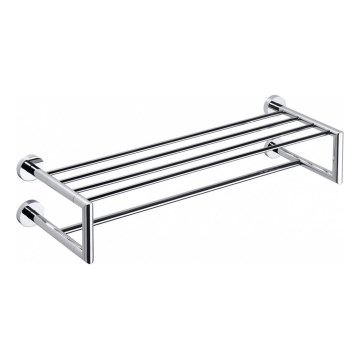 Sapho - X-ROUND Wall-Mounted Towel Rack with Shelf 22,5x65,5 cm Polished Chrome