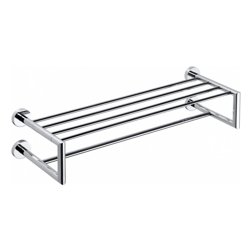 Sapho - X-ROUND Wall-Mounted Towel Rack with Shelf 22,5x65,5 cm Polished Chrome