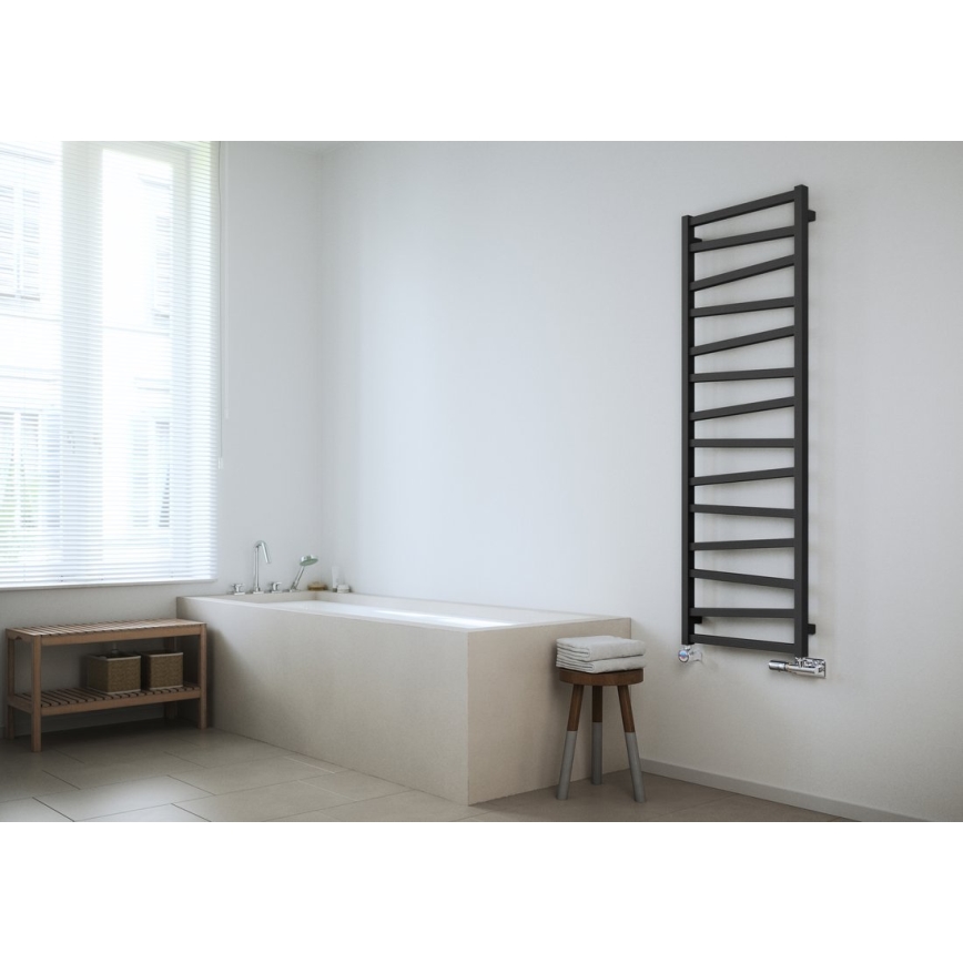 Sapho - ZIG Bathroom Heated Towel Rail 110 x 50 cm, Anthracite