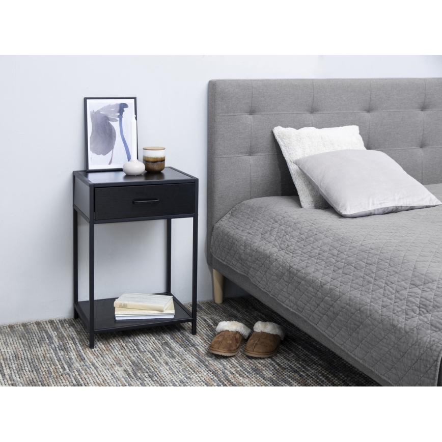 SARON Anthracite Bedside Table