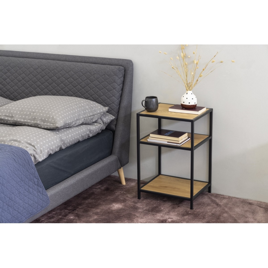 SARON Bedside Table – Oak/Black