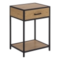 SARON Bedside Table, Oak/Black