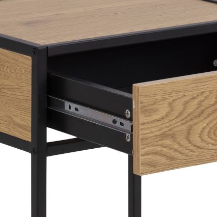 SARON Bedside Table, Oak/Black