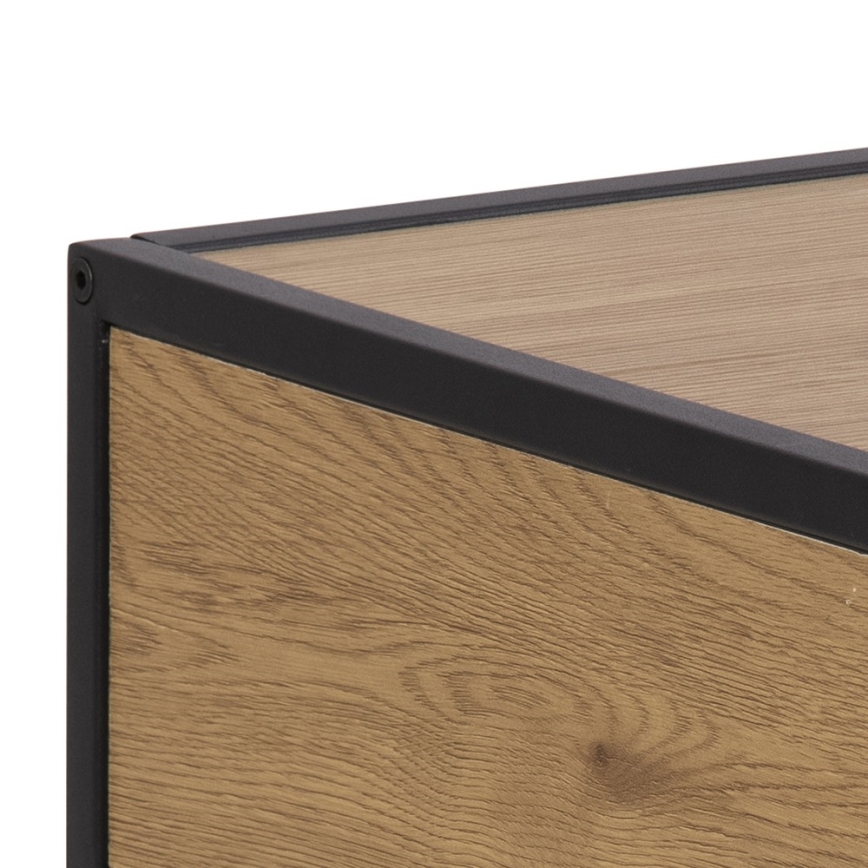 SARON Bedside Table, Oak/Black