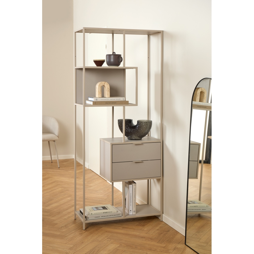 SARON Bookcase 77 x 185 cm, Grey