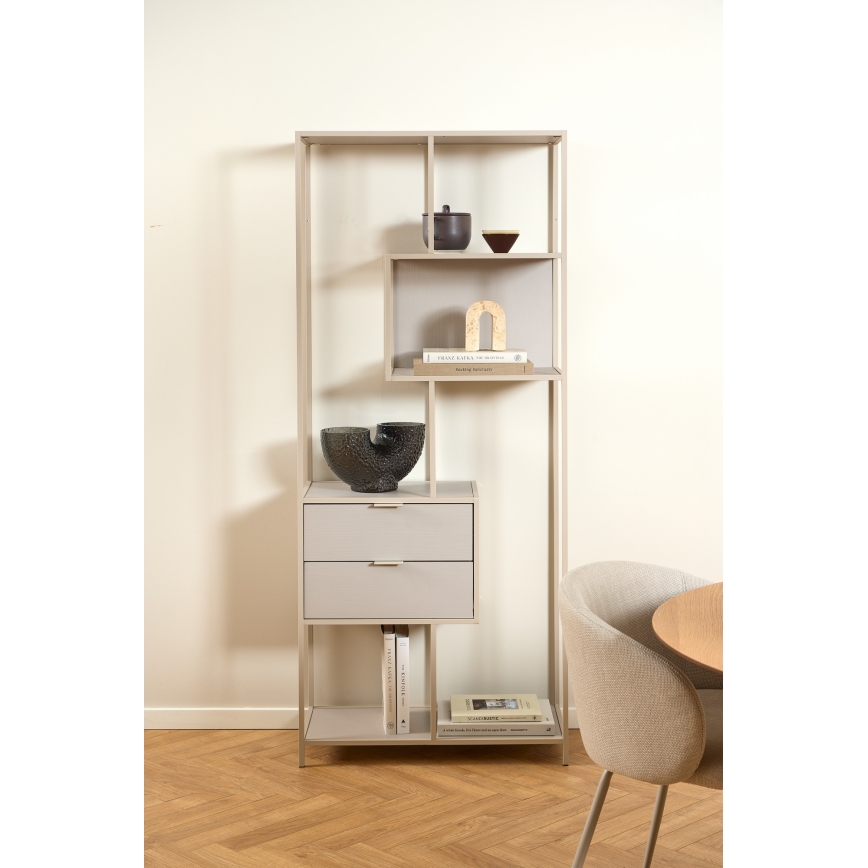 SARON Bookcase 77 x 185 cm, Grey