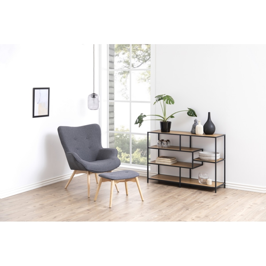 SARON Bookcase, Oak/Black