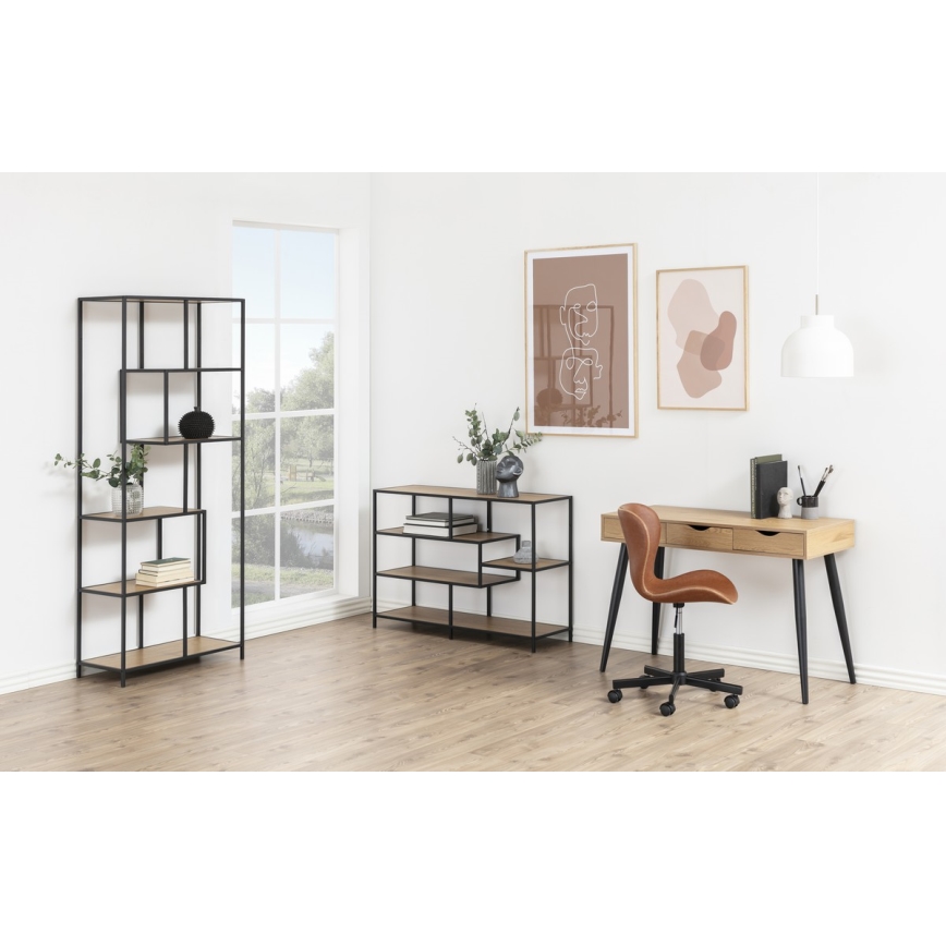 SARON Bookcase, Oak/Black