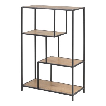 SARON Oak/Black Bookcase