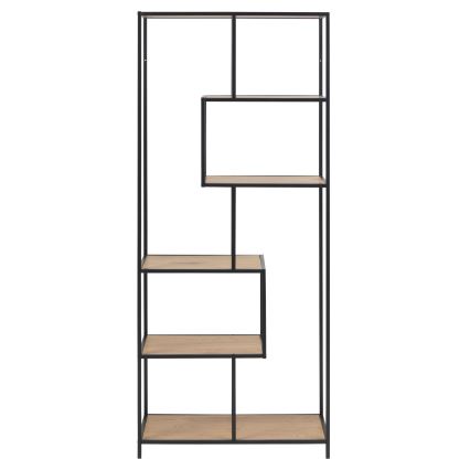 SARON Oak/Black Bookcase