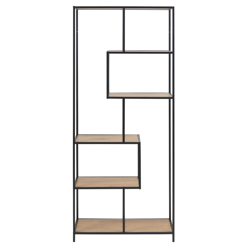 SARON Oak/Black Bookcase