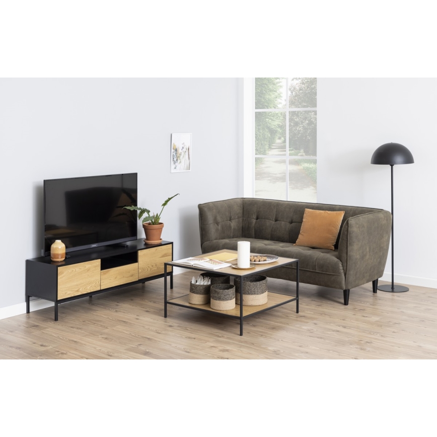 SARON TV stand oak/black