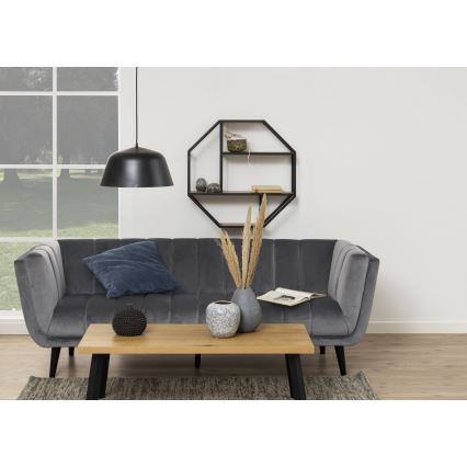 SARON Wall-mounted Shelf 77x77 cm Oak/Black