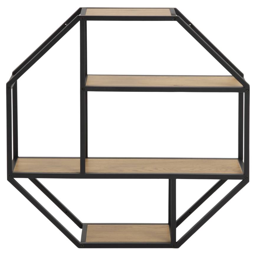 SARON Wall-mounted Shelf 77x77 cm Oak/Black