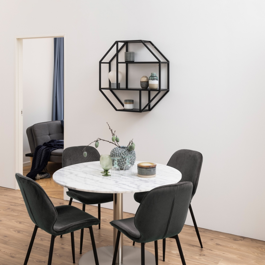 SARON Wall Shelf 77x77 cm, Black
