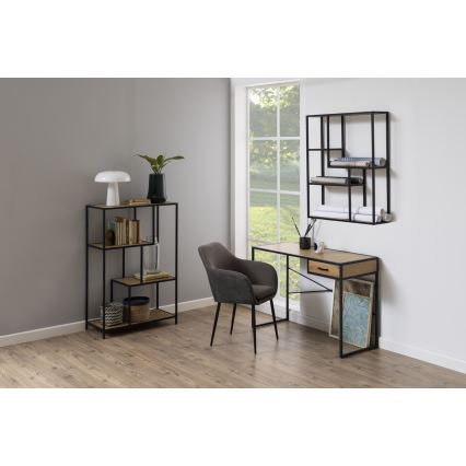 SARON Wall Shelf, Oak/Black