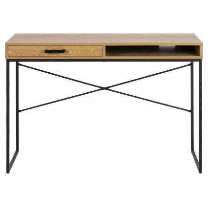 SARON Writing Desk, Oak/Black