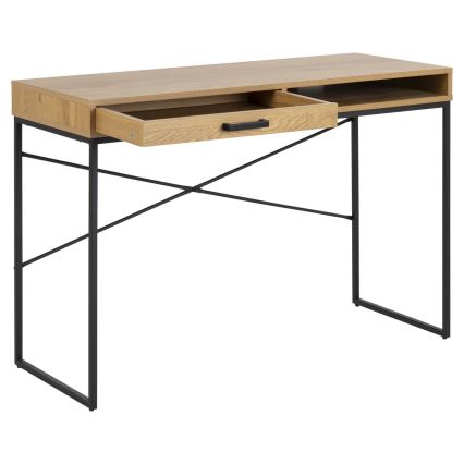 SARON Writing Desk, Oak/Black