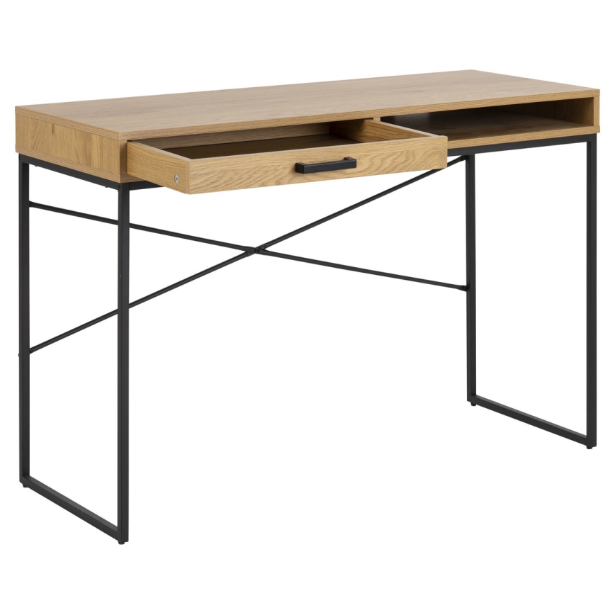 SARON Writing Desk, Oak/Black