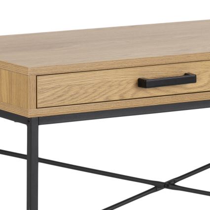 SARON Writing Desk, Oak/Black
