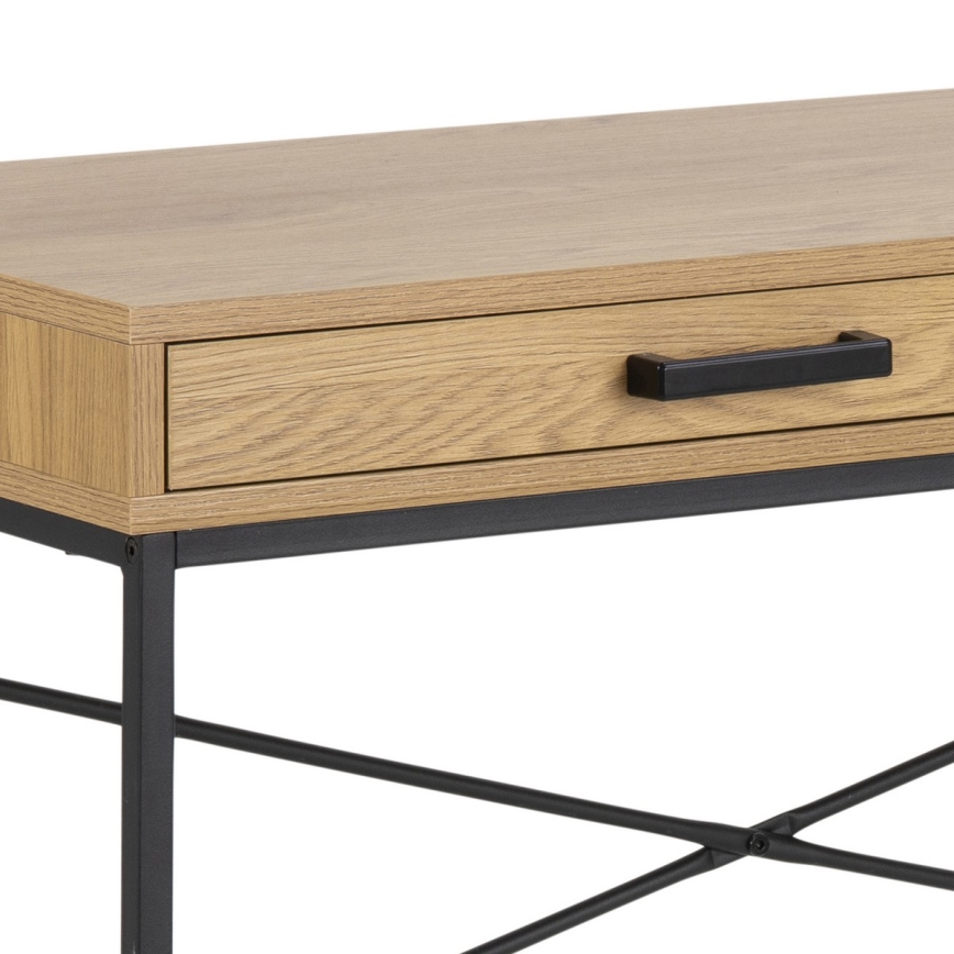 SARON Writing Desk, Oak/Black