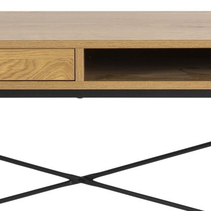 SARON Writing Desk, Oak/Black