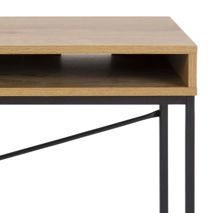 SARON Writing Desk, Oak/Black