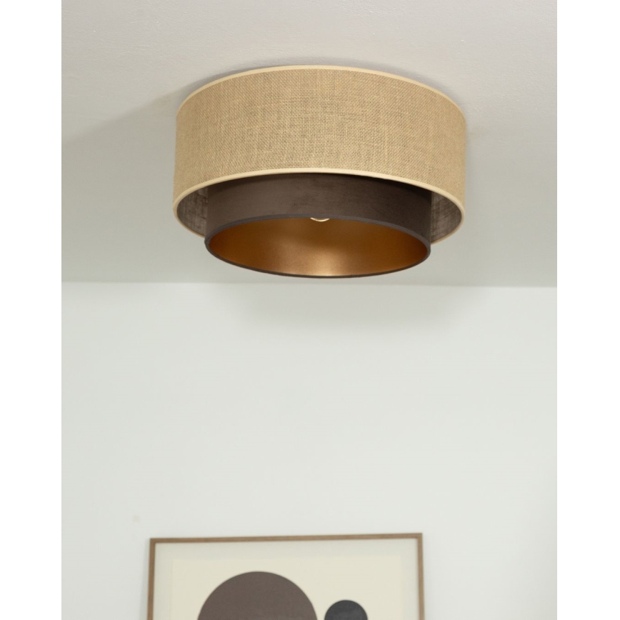 SARTA ceiling light 1x E27/60W/230V Ø 45 cm brown/jute