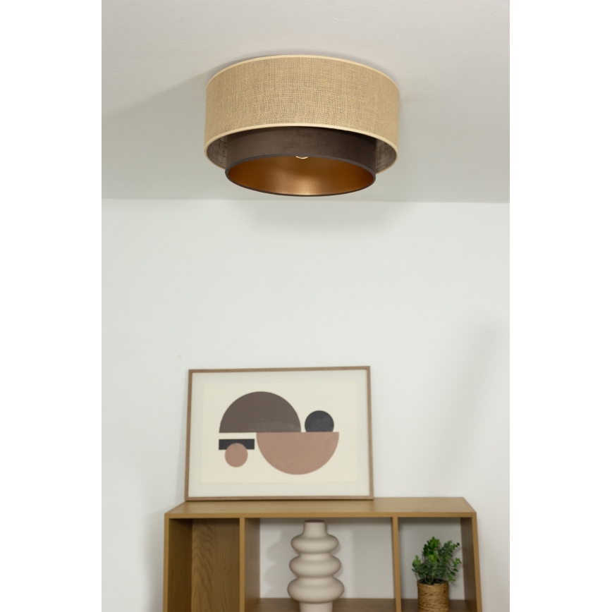 SARTA ceiling light 1x E27/60W/230V Ø 45 cm brown/jute