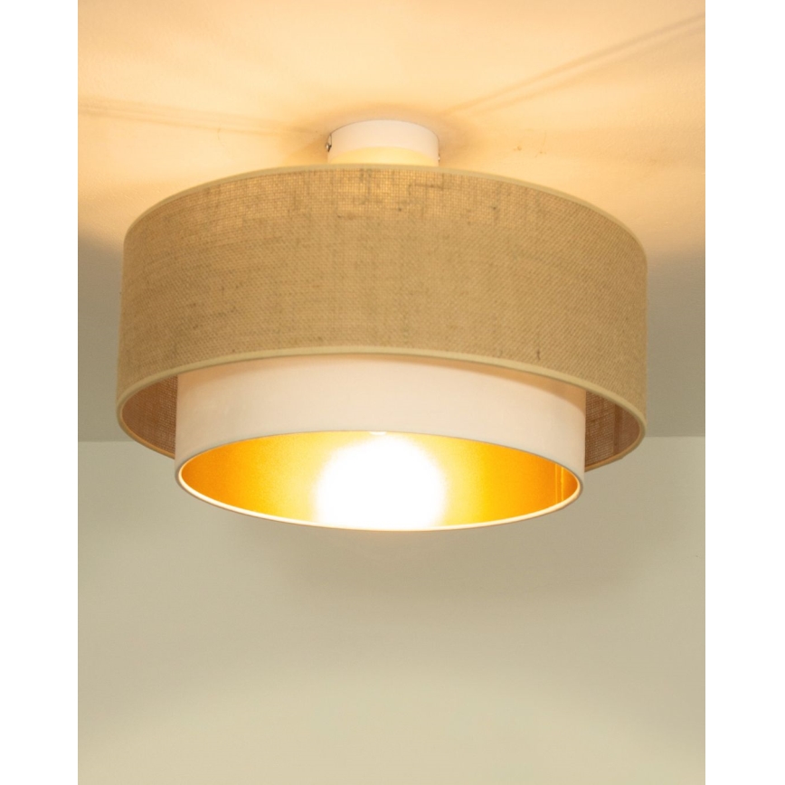 SARTA Flush-Mounted Ceiling Light 1xE27/60W/230V White/Jute