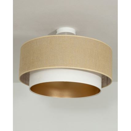 SARTA Flush-Mounted Ceiling Light 1xE27/60W/230V White/Jute